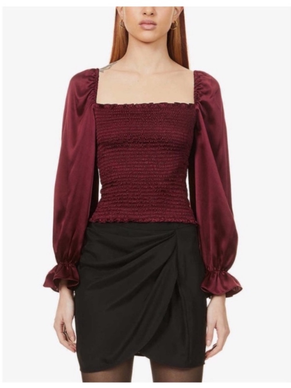 NWOT Reformation Smocked Silk Top